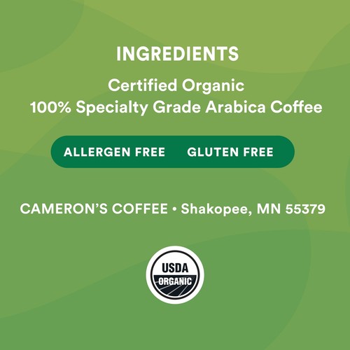 Cameron's 32oz Organic Breakfast Blend Whole Bean Coffee Light Roast Arabica - Picture 3 of 7