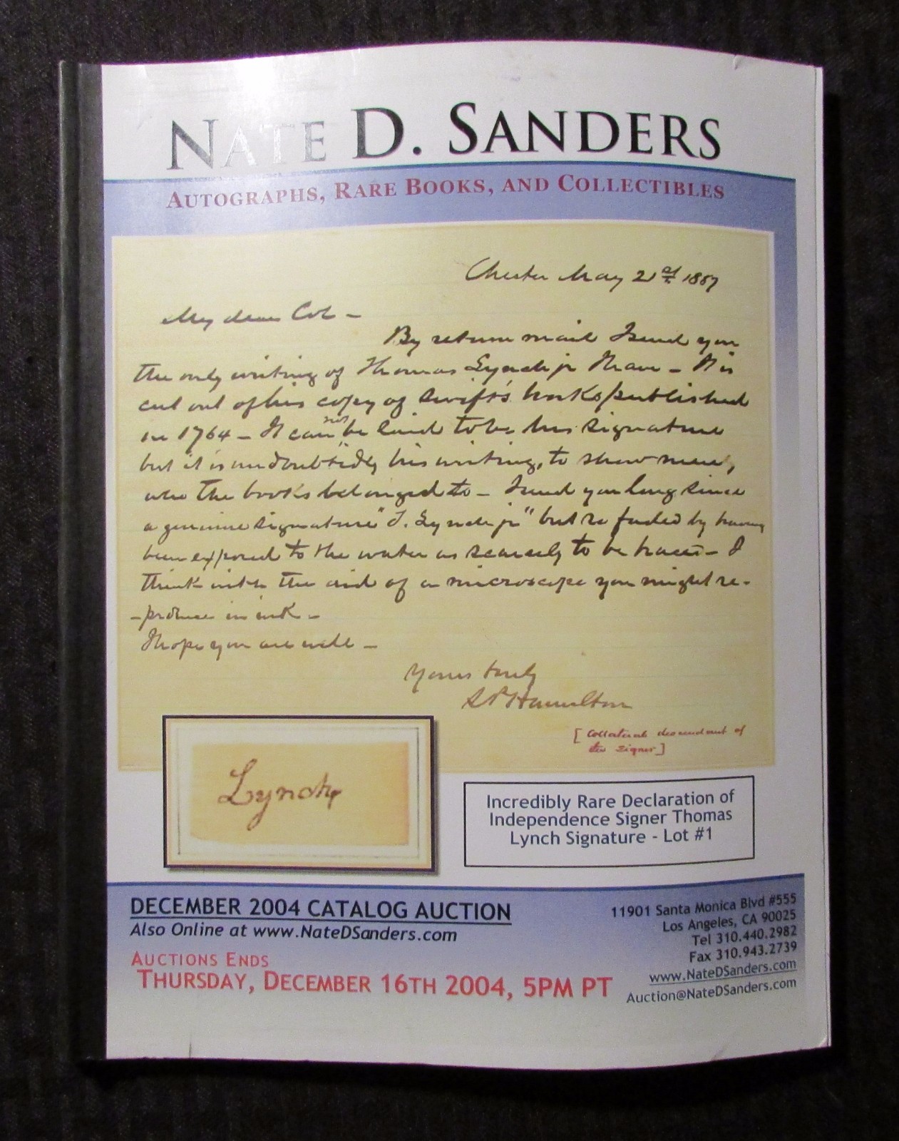 2004 Dec Nate Sanders Autographs Rare Books & Art Auction Catalog FN+ 6.5 |  eBay