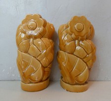 paire de vases en faience Saint Clément barbotine art déco