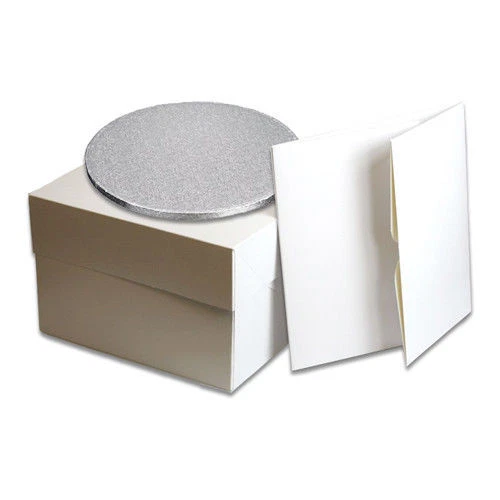 White Cake Box with lid and Cake Board 3mm Drum12mm thick 8