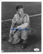 Signed  8x10 HARRY BRECHEEN St. Louis Cardinals Autographed Photo - JSA COA
