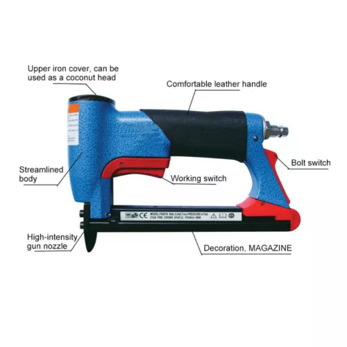 Professional Air Nail Staple Gun Pneumatic Stapler For 6-16mm code /U style nail - Photo 3/8