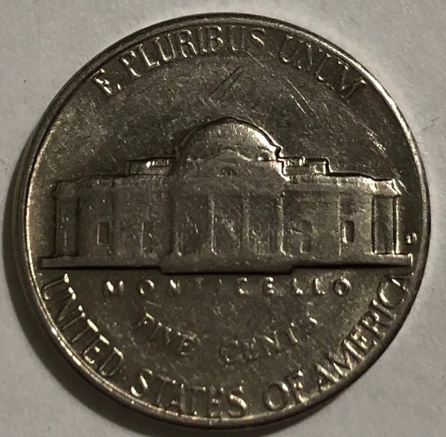 1964 D Jefferson Five Cent Nickel VF Mint Error DDO-001 DDR-006 Circulated￼ Coin - Image 2 of 4