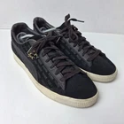 Puma Clyde Emboss Script Sneakers Men's Size 12 Black Gold 369294 02