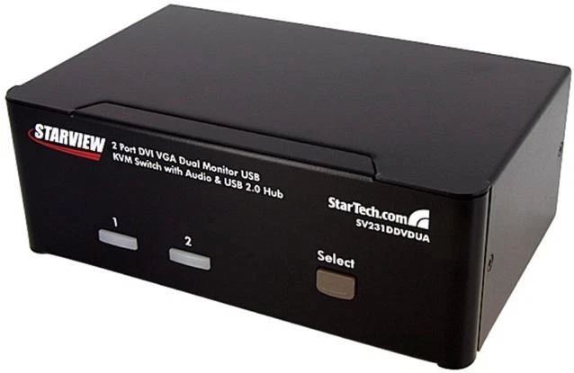 StarTech 2 Port DVI & VGA KVM Schalter USB Mit Audio & USB Hub, SV231DDVDUA - Bild 2 von 3