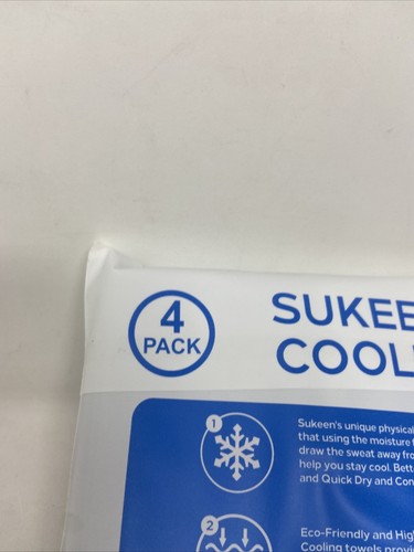 SUKEEN COOLING TOWEL 12” x 41” 4-pack Dark Blue-Light Blue-Gray-Black Sealed - Picture 5 of 7