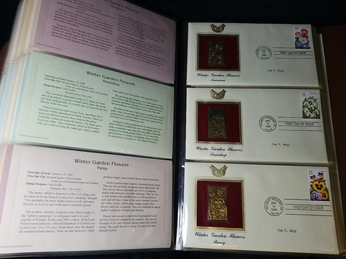 Set of 75 First Day Covers with 22kt Gold Replica Stamps Binder 4 1995 - 5 1996 - Picture 13 of 18