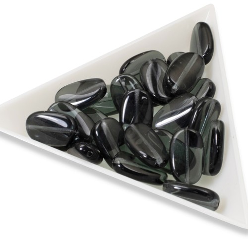25 Montana Gray Wavy Oval Beads - Czech Pressed Glass - DIY Jewelry Crafting - Picture 7 of 7