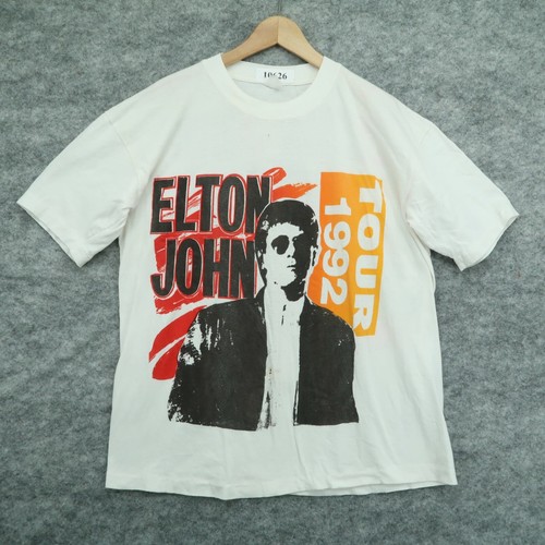 VINTAGE Elton John T-Shirt Large Single 