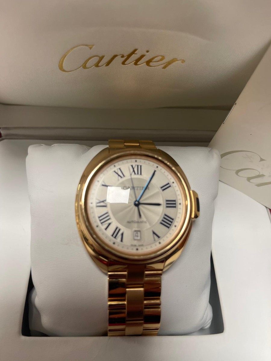 Cartier 'cle de Cartier' mens 40mm watch 18k Rose Gold (Y-169