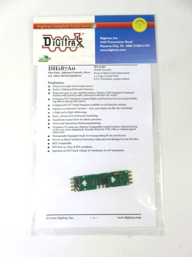 Digitrax DH187A0 HO Scale Drop-in Board Type DCC Decoder Kato Athearn Others