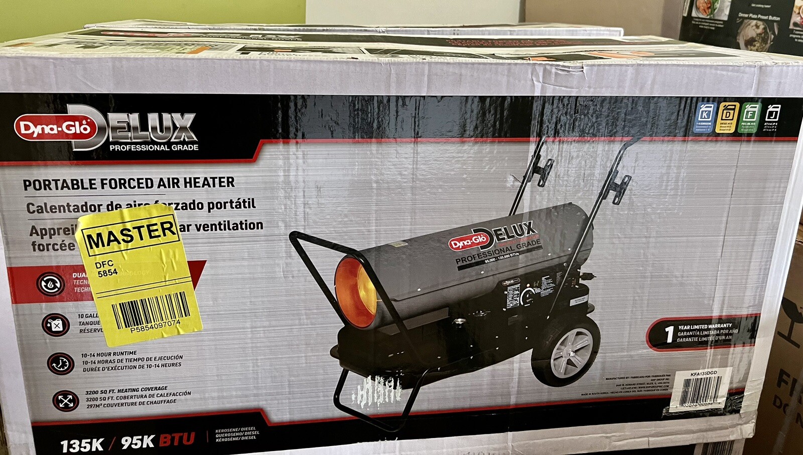 Dyna-Glo Delux 95K/135K BTU Kerosene Forced Air Heater for sale online |  eBay