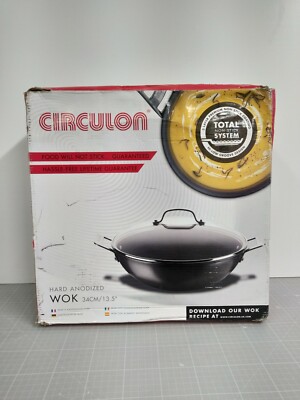 Circulon Hard Anodised 34 cm Wok mit Glass