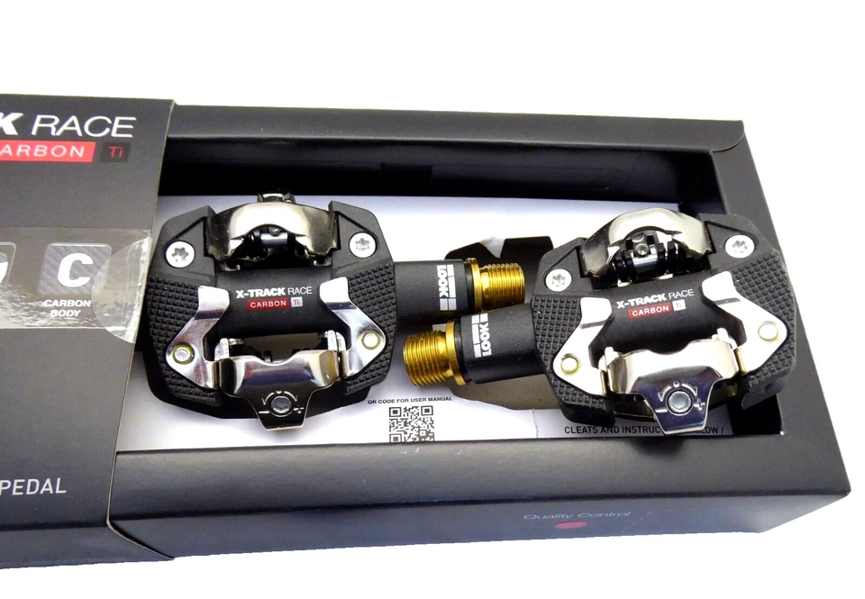 Pedales Look X-Track Race Carbon Ti MTB sin clip cuerpo de carbono eje de titanio 9/16' Foto 2 de 2