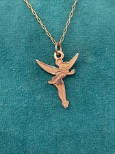 Sterling Silver Goldtone Disney Tinkerbell Charm 20  GF Necklace