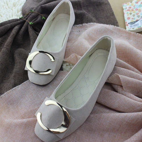 Women Flats Slip On Flat Shoes Formal Ladies Square Toe Classic Pumps Buckle - Bild 20 von 113