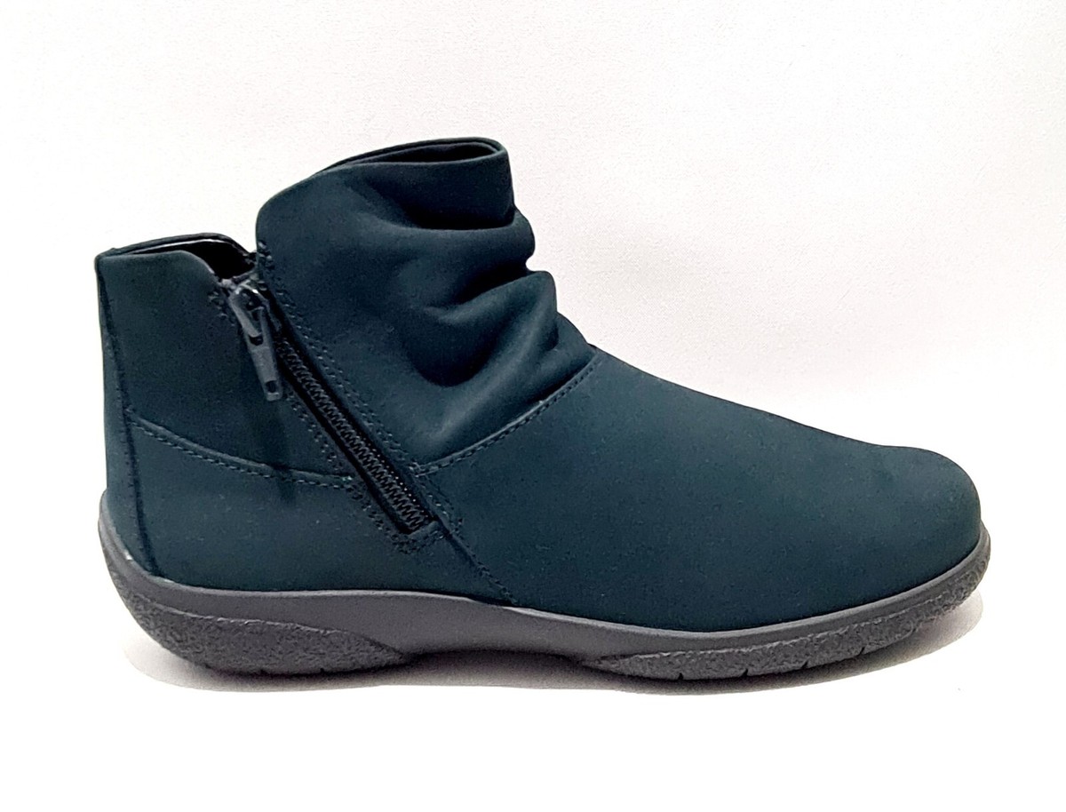 Hotter Murmur Green Nubuck Leather Ankle Boots UK New