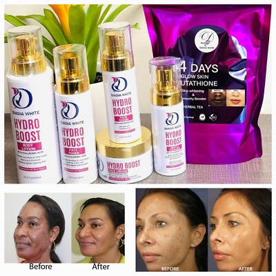 hyaluronic acid skin care products  moisturizing anti aging  & glutathione Tea