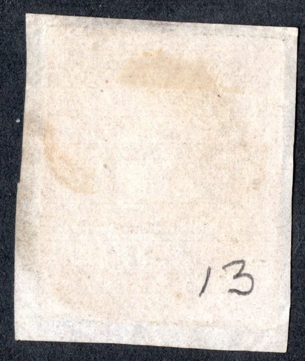 GERMANY SAXONY 1860 SCOTT #13a ORANGE BROWN USED 4 CLEAR MARGINS TIED - Image 2 of 2