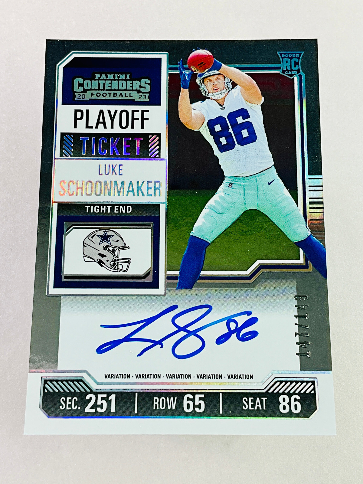 2023 Panini Contenders Luke Schoonmaker Playoff Ticket RC Auto /149