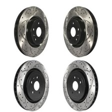 Coated Drilled Slotted Disc Brake Rotors Front Rear Kit For Chevrolet Camaro