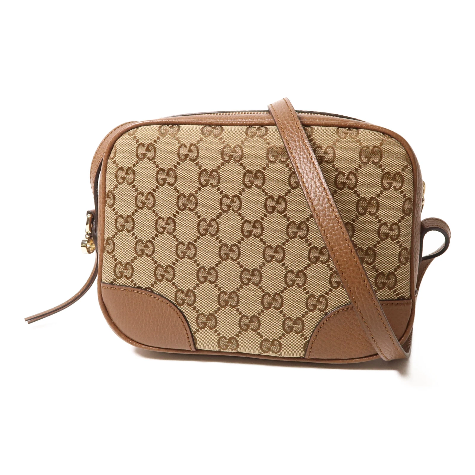 Sac à bandoulière GUCCI GG SHW 520981 toile enduite/marron veau