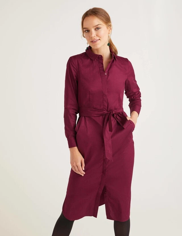 BODEN Long Sleeve Freya Dress Marroon Size Uk 12R. | eBay