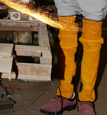 Heavy Duty Leather Fire Flame Retardant Protective Welding Leg Guard Protector 0
