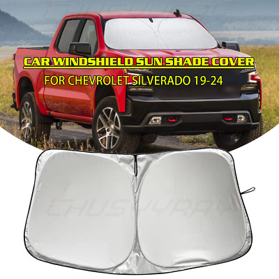 FIT Chevrolet Silverado 19-24 Windshield Window Shade UV Heat Shield Visor Cover