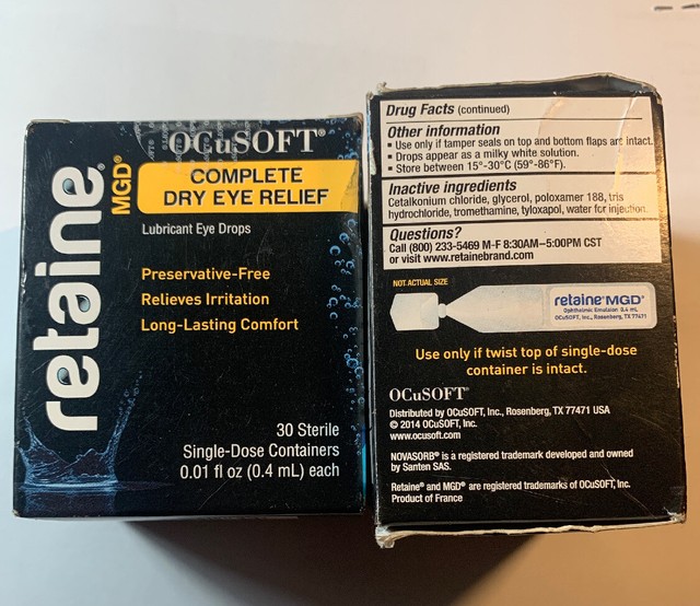 2 PackRetaine eye drops [ complete dry eye relief] 0.01 fl oz (0.4 ml