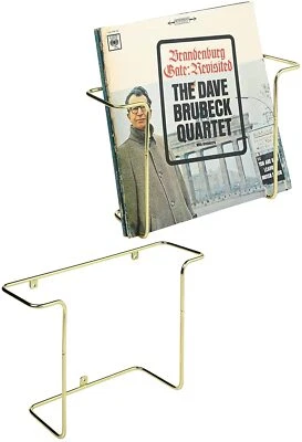 MYGIFT Wall Mounted Metal Vinyl Record Display Rack, LP Album Storage Holder, Set of 2