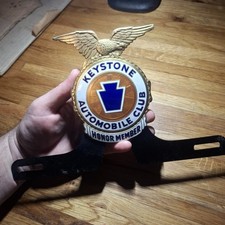 Nos Vintage Keystone Automobile Club Porcelain License Plate Topper Nos Vintage Keystone Automobile Club Porcelain License Plate Topper