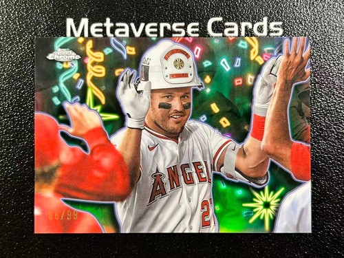 2025 Topps Chrome Celebracion Green Refractor SSP Insert Mike Trout /99 #CT-10