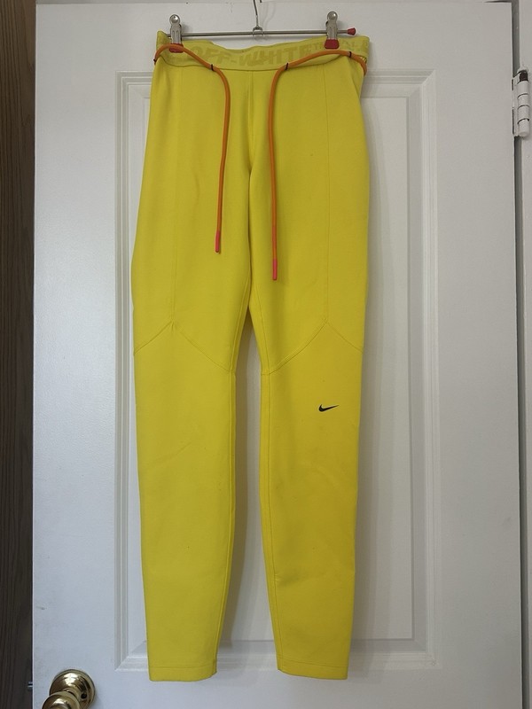 NIKE X OFF WHITE LEGGINGS SIZE SMALL IN YELLOW