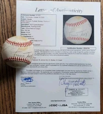 Multi Signed Mays Cosell Jenner Patterson Manley Official MLB Baseball JSA Great