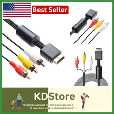 Universal 6FT RCA AV Cable - Tangle-Free Audio Video Connection for PS Games