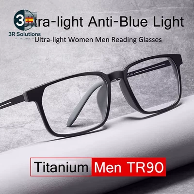 Gafas Lectura Titanio Puro TR90 - anti Luz Azul Hombre Mujer