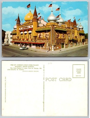 1960 Mitchell South Dakota Corn Palace Curteichcolor Vintage Postcard SD