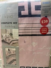 Image of Single Bed Duvet Cover and Pillowcase Set Colour Pink Brand New In Packaging