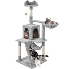 54 Inch Tall Cat Tree Tower, Multi-Level Kitten Furniture with Scratching Posts,
