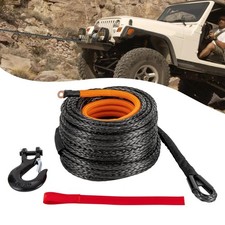 Synthetic Winch Rope Cable Kit 12in X 92ft 31500lbs Heavy Duty With Hook