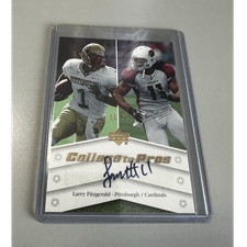 Super rare #11 jersey match auto /25! Larry Fitzgerald UD 2007 College to Pros 