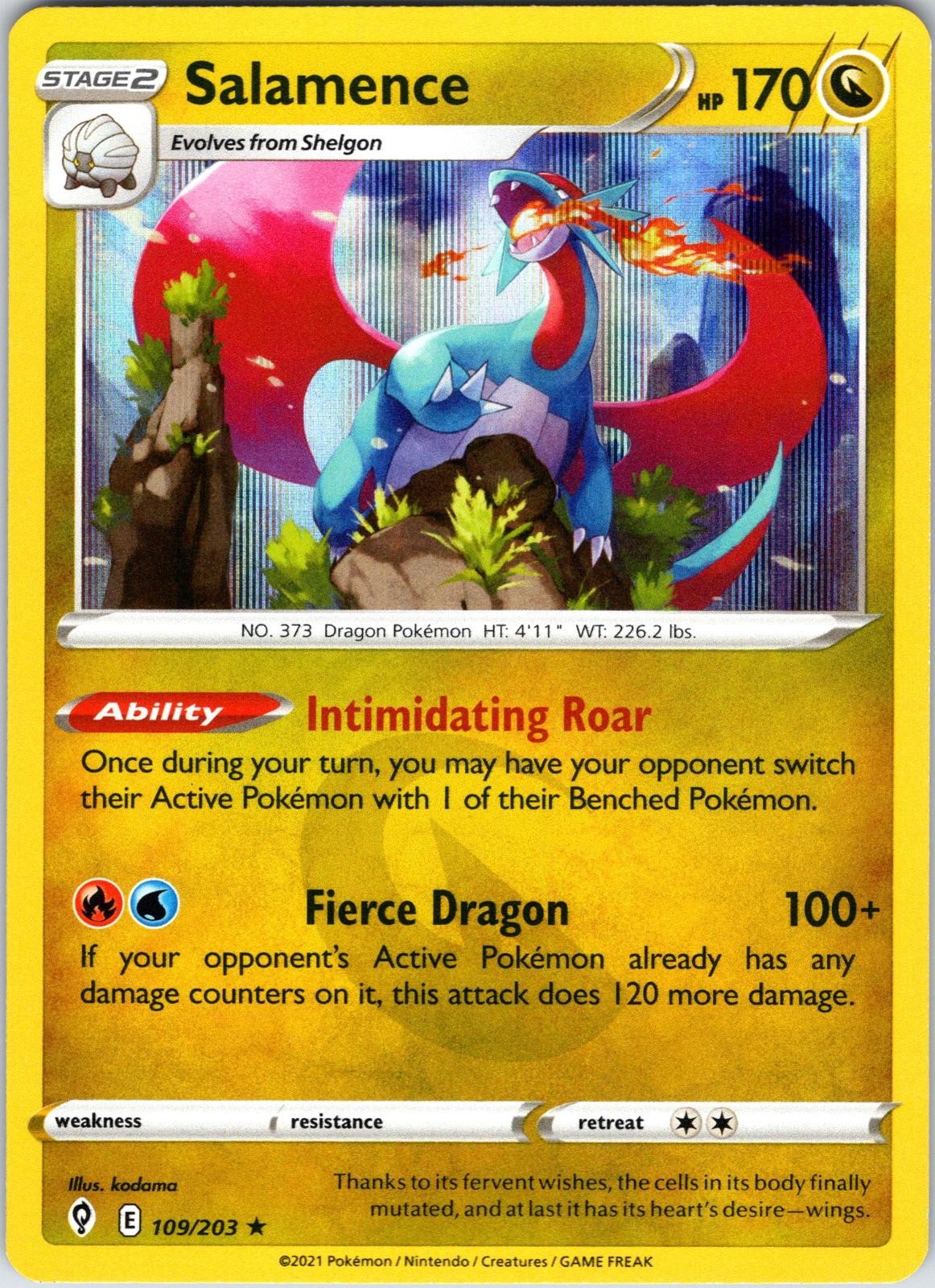 Salamence 109/203 Holo Rare Evolving Skies Pokemon Holo Near Mint