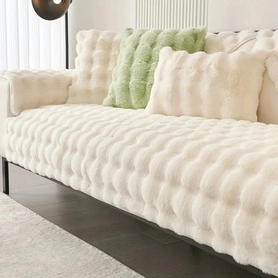 Dicke Warme Plüsch Sofa Schonbezug Rutschfest Überwurf Couch Bezug Möbel Schoner