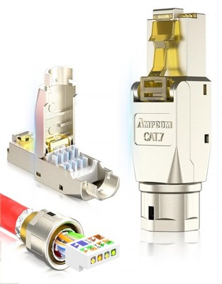 STP CAT7 RJ45 Connector Zinc-Alloy Tool-Free Ethernet Field Termination Modul...