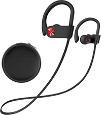 Stiive Bluetooth Headphones, 5.3 Wireless Sports Earbuds IPX7 BlackRed 
