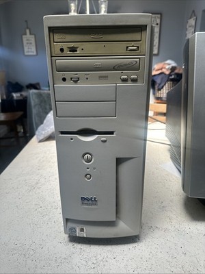 Vintage Dell Dimension 4100 Tower PC PIII 733MHz 256MB 20GB Floppy CD Win98-SE