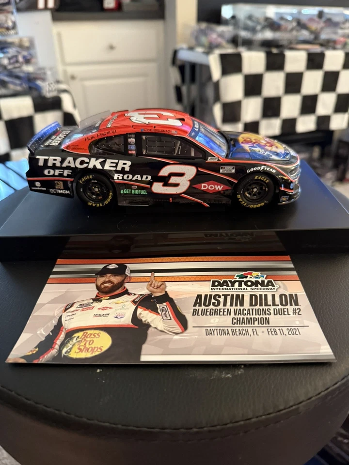 Austin Dillon 2021 Lionel #3 Bass Pro Shops Daytona Duel #2 Raced Winner 1/24 - Image 4 of 4