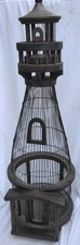 Vintage Light House Wood Metal Wire Bird Cage Bird House Very Nice! 36" 