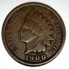 1900 Indian Head Cent Penny Good Condition 1c One Cent US Coin Free Ship - 3392